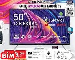 NORDMENDE 50 İNÇ NM50350 UHD ANDROİD TV AKILLI TELEVİZYON